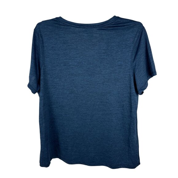 Athletic Works Size XL V-Neck Blue T-Shirt 100% Recycled Polyester - Picture 2 of 5